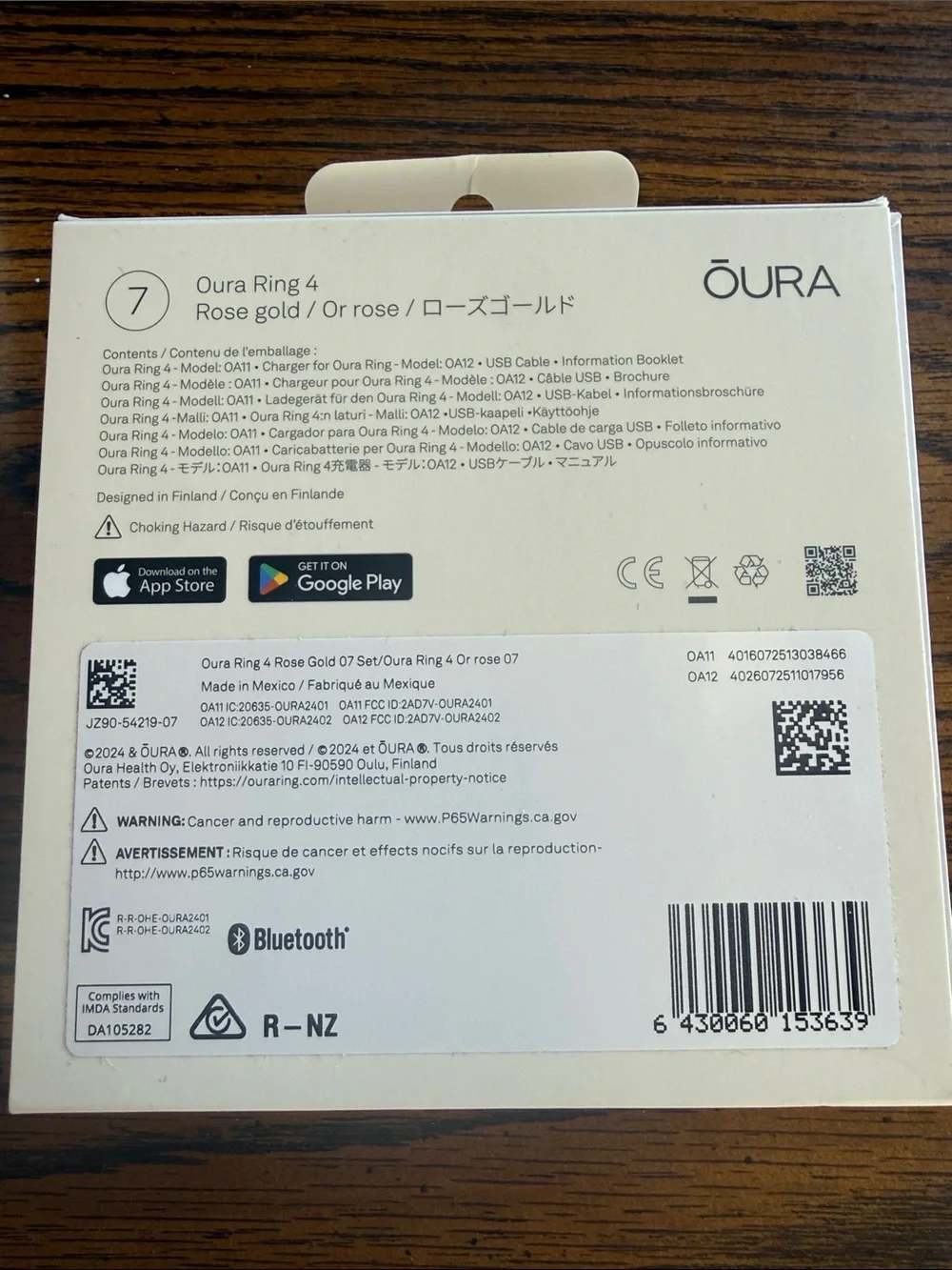 Oura gen 4 rose gold size 7